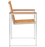 VidaXL Tuinstoelen 2 st massief acaciahout en roestvrij staal
