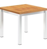 VidaXL Tuinbijzettafel 45x45x38 cm massief acaciahout roestvrij staal