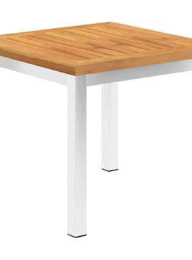 VidaXL Tuinbijzettafel 45x45x38 cm massief acaciahout roestvrij staal