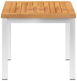 VidaXL Tuinbijzettafel 45x45x38 cm massief acaciahout roestvrij staal