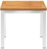 VidaXL Tuinbijzettafel 45x45x38 cm massief acaciahout roestvrij staal