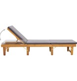 VidaXL Ligbed met kussen inklapbaar massief acaciahout