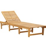 VidaXL Ligbed met kussen inklapbaar massief acaciahout