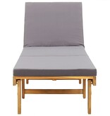 VidaXL Ligbed met kussen inklapbaar massief acaciahout