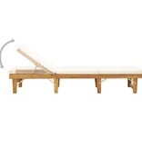 VidaXL Ligbed met kussen inklapbaar massief acaciahout