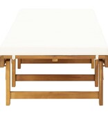 VidaXL Ligbed met kussen inklapbaar massief acaciahout