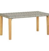 VidaXL Tuinbank 120 cm poly rattan en massief acaciahout grijs