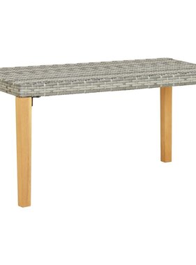 VidaXL Tuinbank 120 cm poly rattan en massief acaciahout grijs