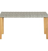 VidaXL Tuinbank 120 cm poly rattan en massief acaciahout grijs