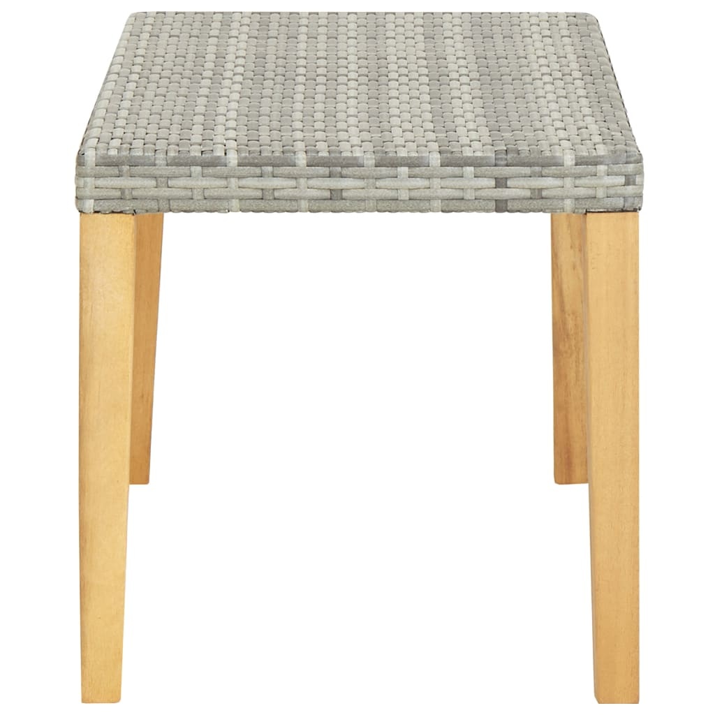 VidaXL Tuinbank 120 cm poly rattan en massief acaciahout grijs