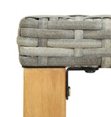 VidaXL Tuinbank 120 cm poly rattan en massief acaciahout grijs