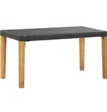 VidaXL Tuinbank 120 cm poly rattan en massief acaciahout zwart