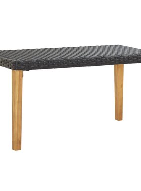 VidaXL Tuinbank 120 cm poly rattan en massief acaciahout zwart