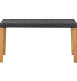 VidaXL Tuinbank 120 cm poly rattan en massief acaciahout zwart
