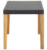 VidaXL Tuinbank 120 cm poly rattan en massief acaciahout zwart