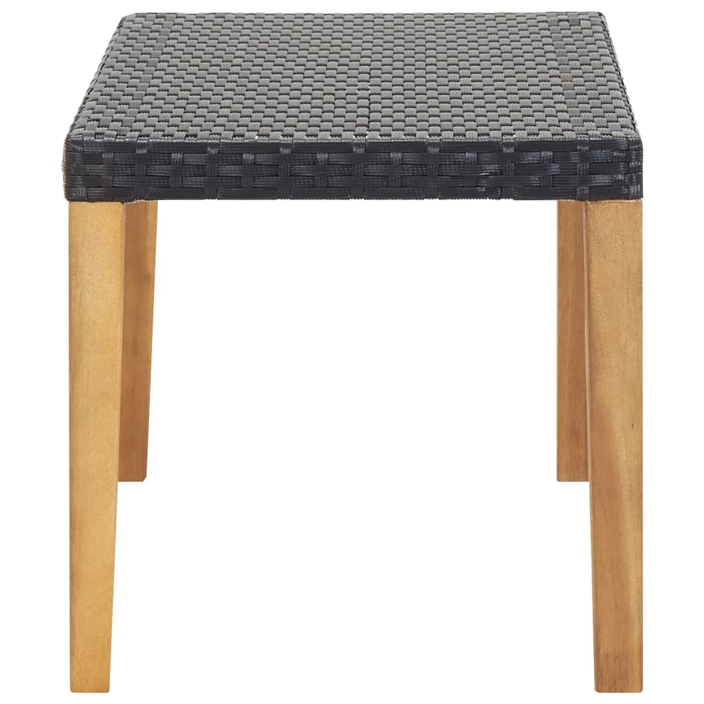 VidaXL Tuinbank 120 cm poly rattan en massief acaciahout zwart