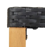 VidaXL Tuinbank 120 cm poly rattan en massief acaciahout zwart