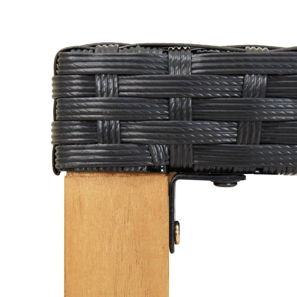 VidaXL Tuinbank 120 cm poly rattan en massief acaciahout zwart