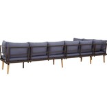 VidaXL Loungeset 8-zits met kussens massief acaciahout