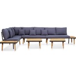 VidaXL Loungeset 7-zits met kussens massief acaciahout bruin