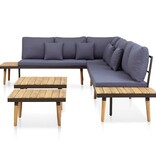 VidaXL Loungeset 7-zits met kussens massief acaciahout bruin