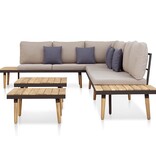 VidaXL Loungeset 7-zits met kussens massief acaciahout bruin