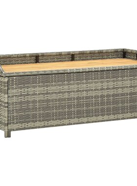 VidaXL Tuinopbergbank 120 cm poly rattan grijs