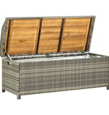 VidaXL Tuinopbergbank 120 cm poly rattan grijs