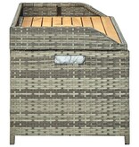 VidaXL Tuinopbergbank 120 cm poly rattan grijs