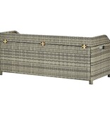 VidaXL Tuinopbergbank 120 cm poly rattan grijs