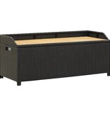 VidaXL Tuinopbergbank 120 cm poly rattan zwart