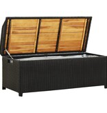 VidaXL Tuinopbergbank 120 cm poly rattan zwart