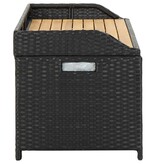 VidaXL Tuinopbergbank 120 cm poly rattan zwart
