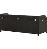 VidaXL Tuinopbergbank 120 cm poly rattan zwart