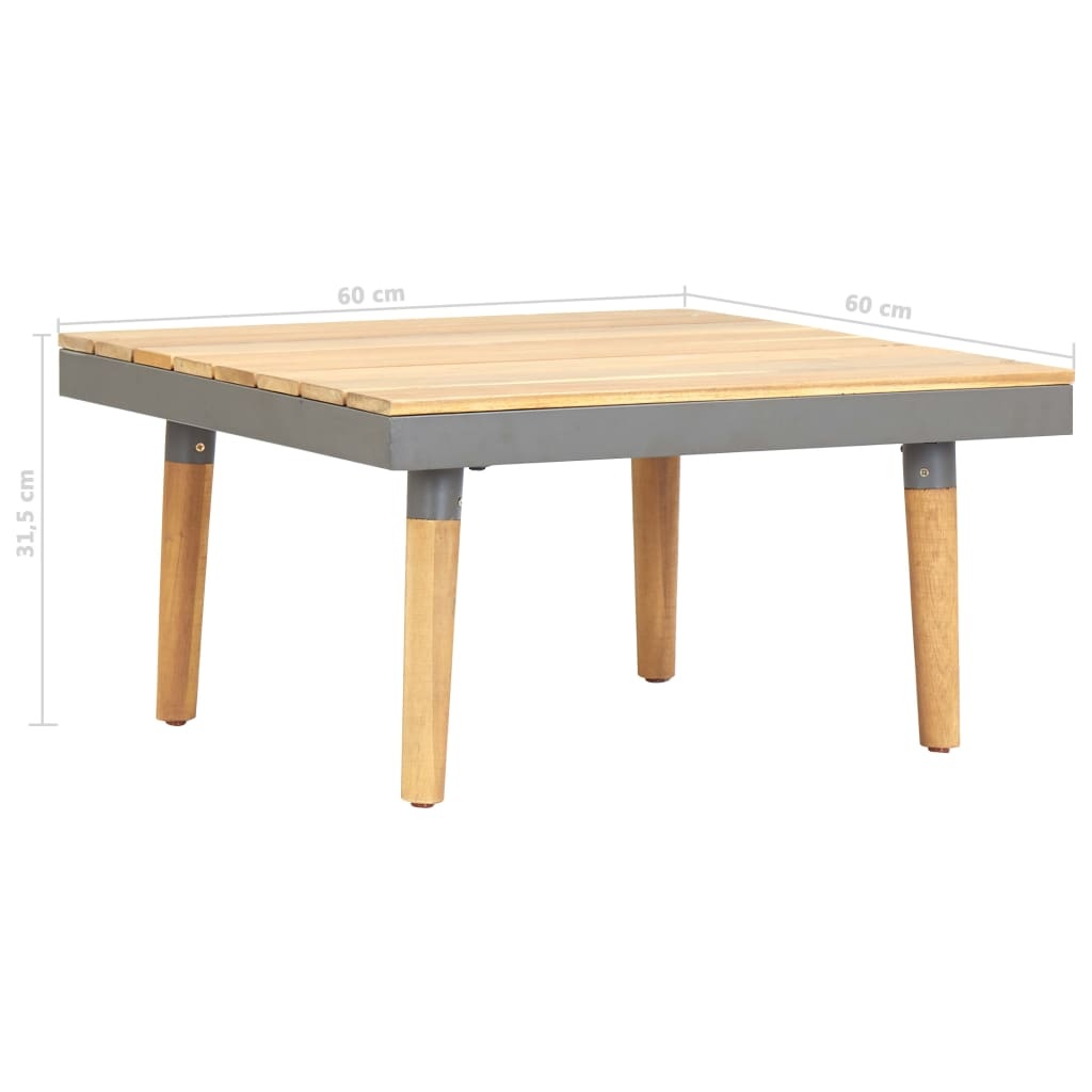 VidaXL Tuintafel 60x60x31,5 cm massief acaciahout