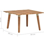 VidaXL Tuintafel 60x60x36 cm massief acaciahout