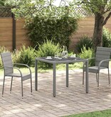 VidaXL Tuinstoelen stapelbaar 2 st poly rattan grijs