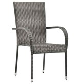 VidaXL Tuinstoelen stapelbaar 2 st poly rattan grijs