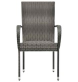 VidaXL Tuinstoelen stapelbaar 2 st poly rattan grijs