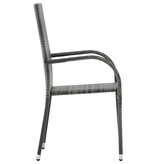 VidaXL Tuinstoelen stapelbaar 2 st poly rattan grijs