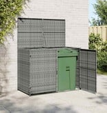 VidaXL Containerberging dubbel 148x77x111 cm poly rattan antraciet
