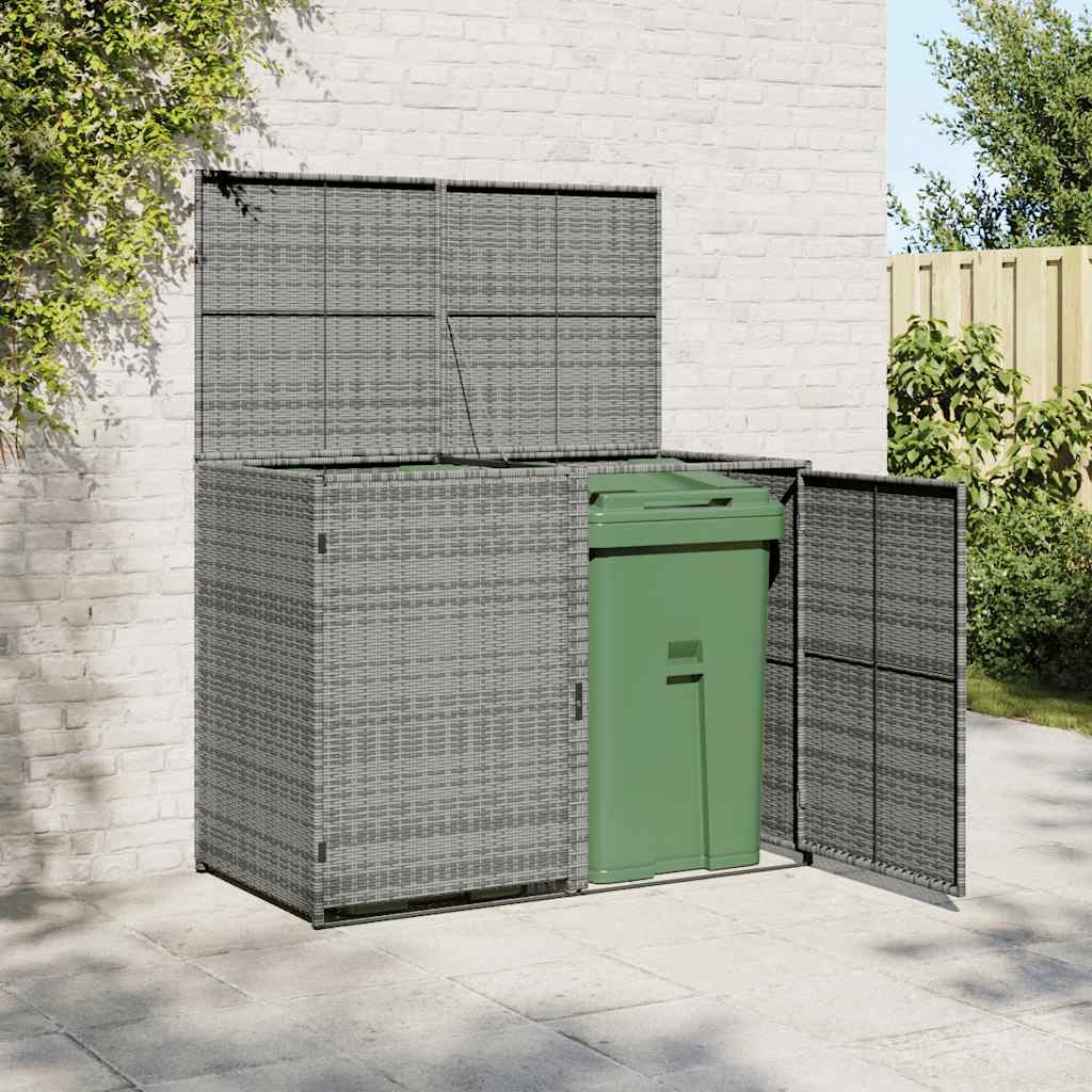 VidaXL Containerberging dubbel 148x77x111 cm poly rattan antraciet