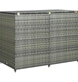 VidaXL Containerberging dubbel 148x77x111 cm poly rattan antraciet