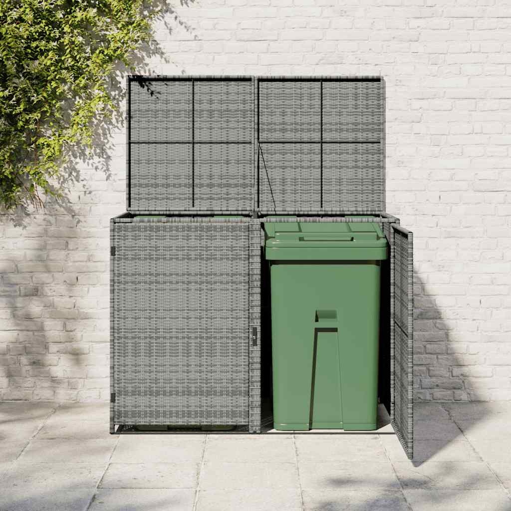 VidaXL Containerberging dubbel 148x77x111 cm poly rattan antraciet