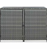 VidaXL Containerberging dubbel 148x77x111 cm poly rattan antraciet