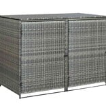 VidaXL Containerberging dubbel 148x77x111 cm poly rattan antraciet