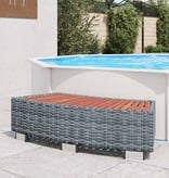 VidaXL Spatrap 92x45x25 cm poly rattan grijs
