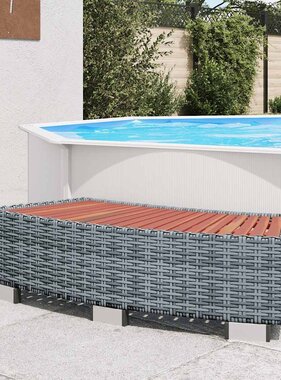 VidaXL Spatrap 92x45x25 cm poly rattan grijs