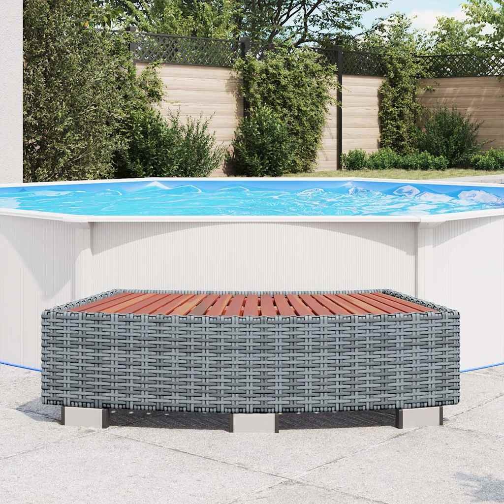 VidaXL Spatrap 92x45x25 cm poly rattan grijs