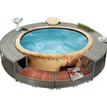 VidaXL Hottub-ombouw poly rattan grijs